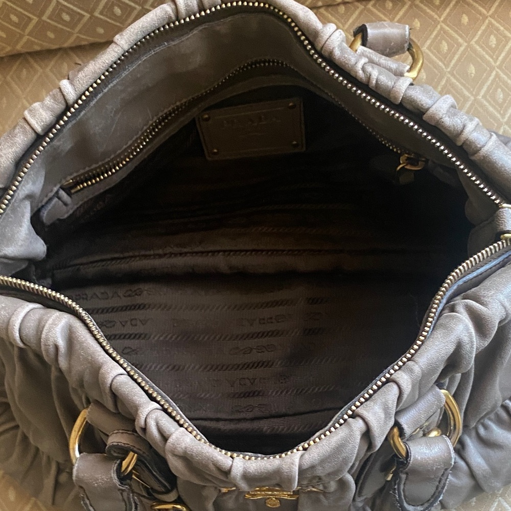Prada Ruched Tessuto
Napa Leather Tan Vintage Satchel - Picture 12 of 16